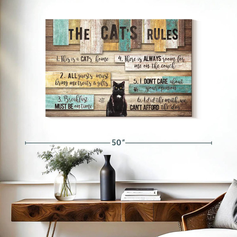 The Cat's Rules, 26" H x 39" W