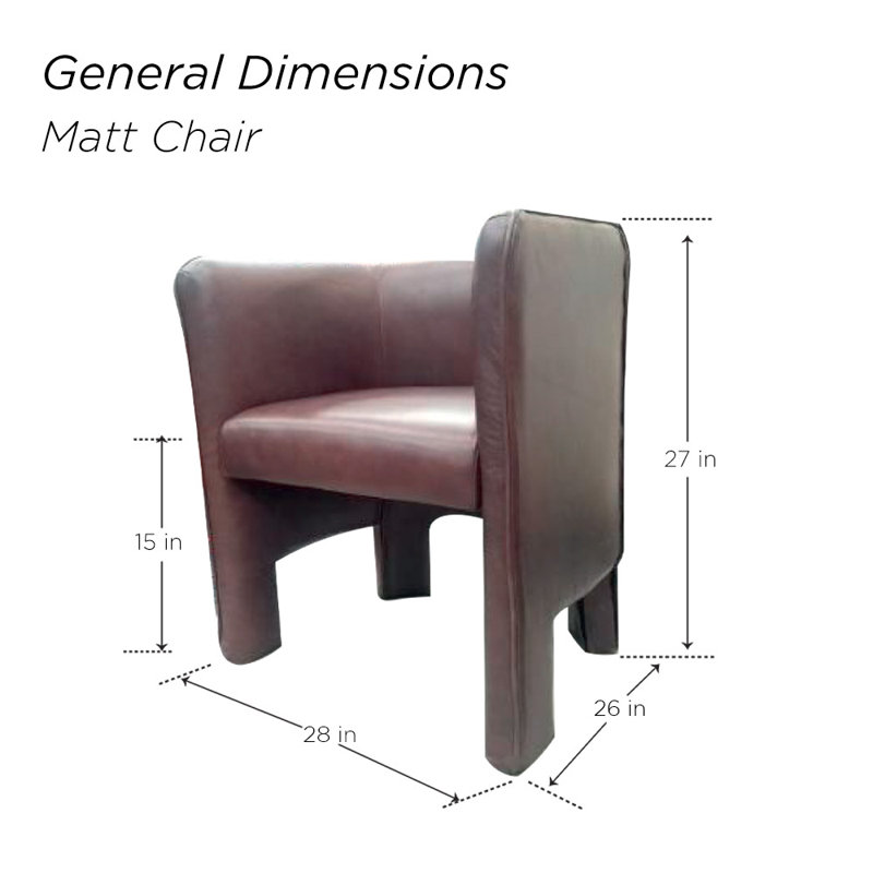 Fauteuil demi-tonneau Matt, Cuir chocolat Venache Apache