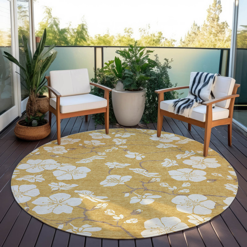 Machine Washable Indoor/Outdoor Chayden ACN1032 Rug, Round 8'