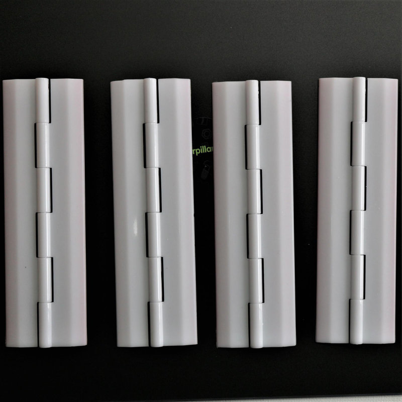 White Acrylic Hinges - No Glue Required Self-Adhesive White Plastic 150mm