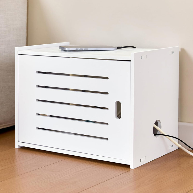 Armoire de rangement Wifi Router, avec gestion des câbles et organisateur de trous de ventilation