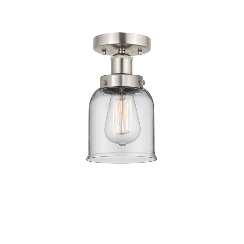 Cordaville Glass Semi Flush Mount, Clear, Brushed Satin Nickel
