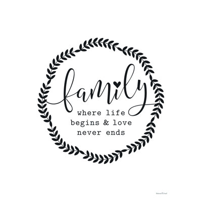 «Family - Where Life Begins», reproduction sur toile tendue