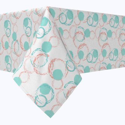 Rectangular Tablecloth, 100% Cotton, 52X120", Brush Circles