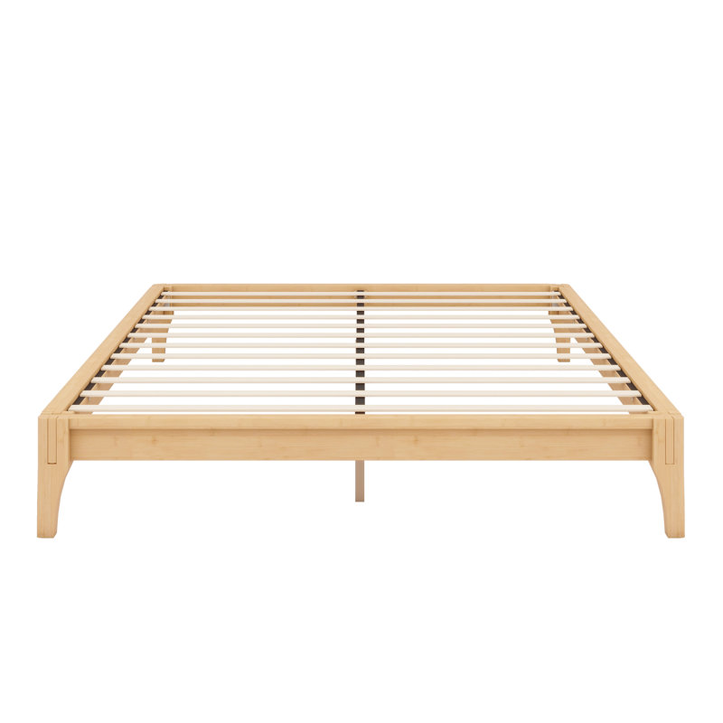 Solid Dry Bamboo Wood Platform Bed, Natural