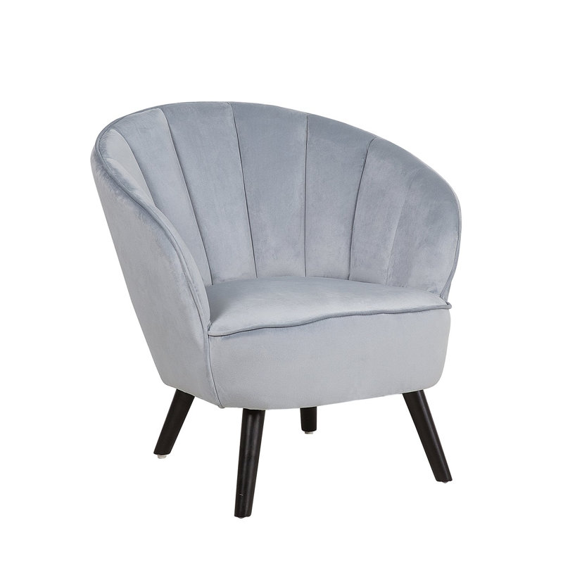 Dartford Velvet Barrel Chair, Light Grey