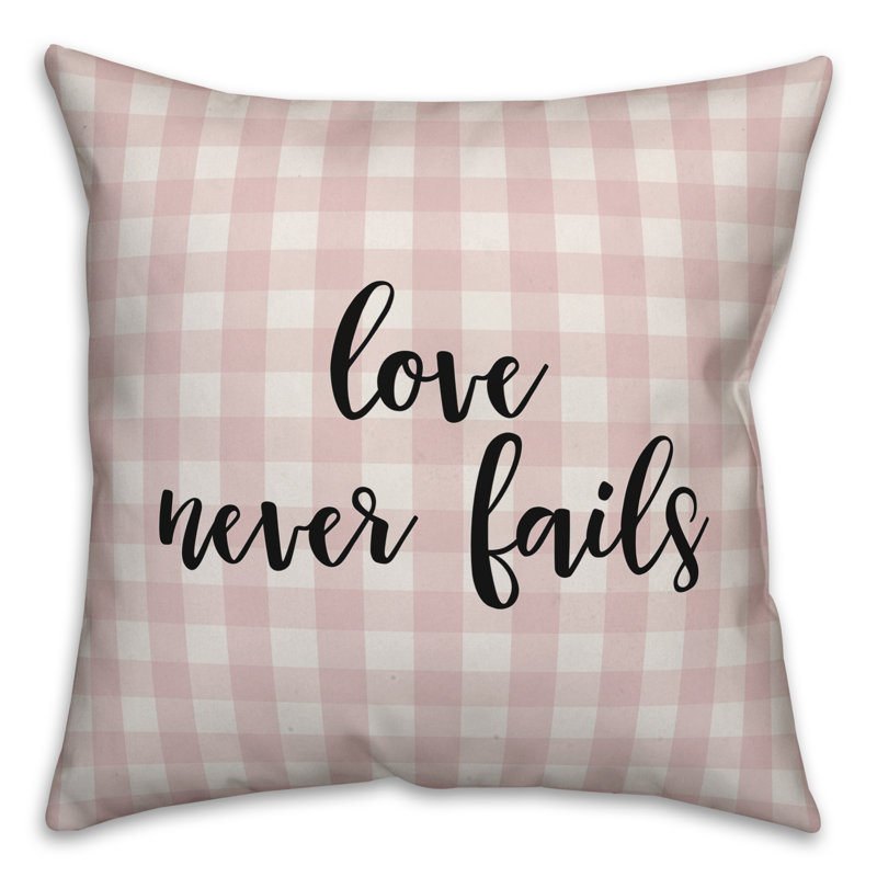 Coussin Love Love Fails, Rose / Noir, Housse de coussin