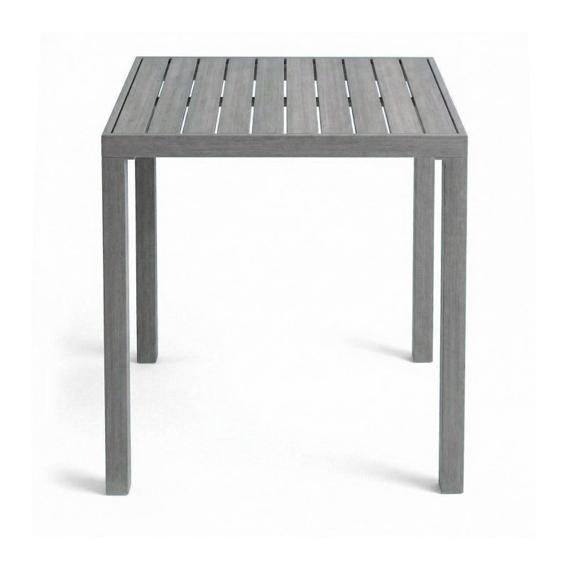 Martha Stewart Bedford All-Weather 35.5" Square Bar Height Aluminum Patio Dining Table, Gray