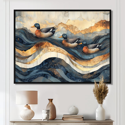 «Draizy Ducks Family At The Lake Landscape I - Duck», art mural