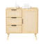 Armoire de rangement en bois pour chambre à coucher - 3 tiroirs, hauteur de tablette personnalisable, cadre, commode moderne à assemblage simple pour tiroir, tablette réglable, structure, nécessaire