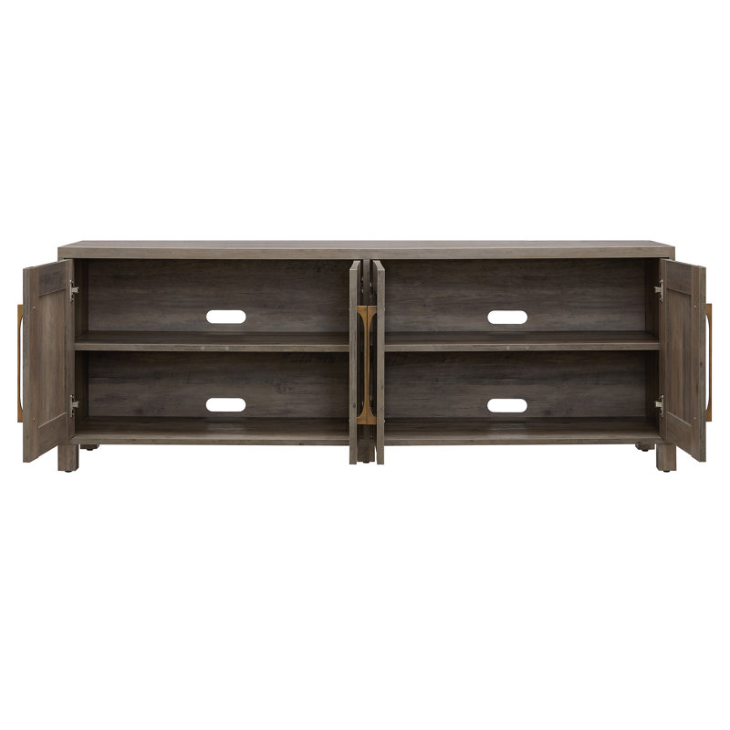 Acorn Oaks Unfinished TV Stand for TVs up to 75", Oak