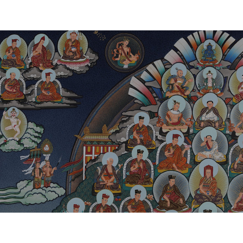 Arbre de refuge Karma Kagyu (Brocadeless Thangka)
