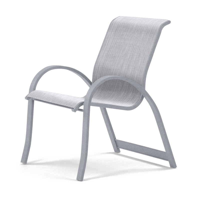 Aruba Stacking Patio Dining Armchair, Jewel, White
