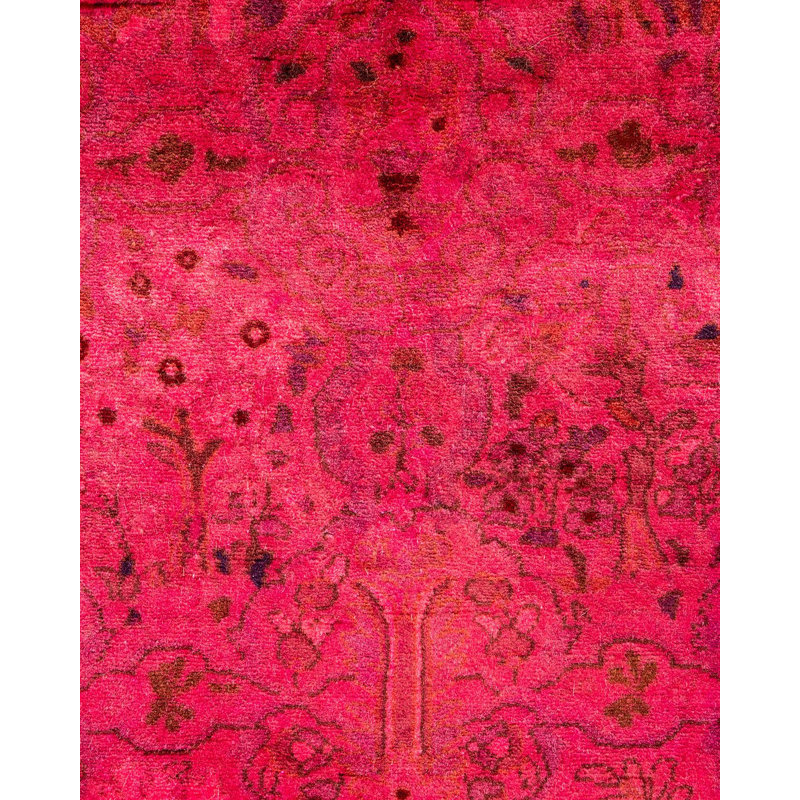 Tapis noué à la main Mazarine, unique en son genre - rose