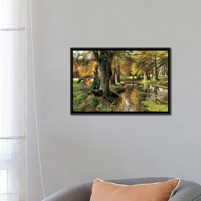«A Woodland Stream» par Peder Monsted, impression sur toile