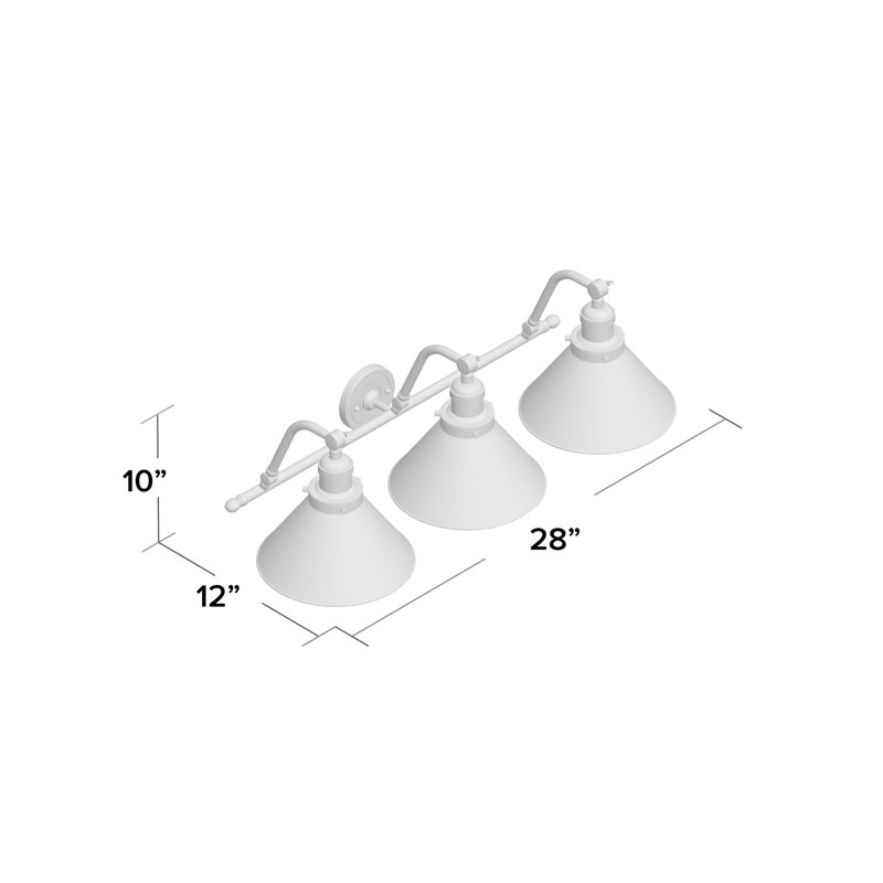 Éclairage pour salle de bain 3 lumières Paylor, Nickel satiné brossé, Ampoule DEL 6 watts Vinage