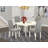 3 Piece Dining Set Contains a Rectangle Dining Room Table with Dropleaf and 2 Pond Faux Leather Upholstered Parson Chairs, Linen White-1260608534-1260608530-1274180110