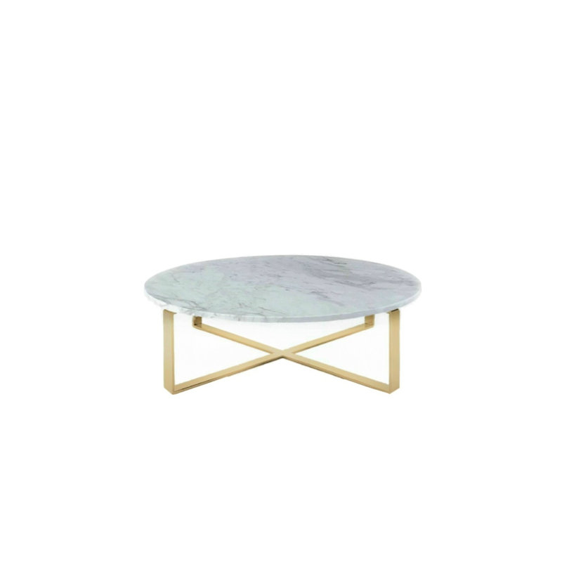 Table basse à pieds croisés, Or