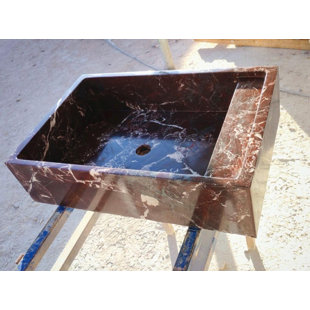 Red Marble Vessel Sink - Handmade Rectangular Bathroom Basin - 16 in x 14 in x 6 in