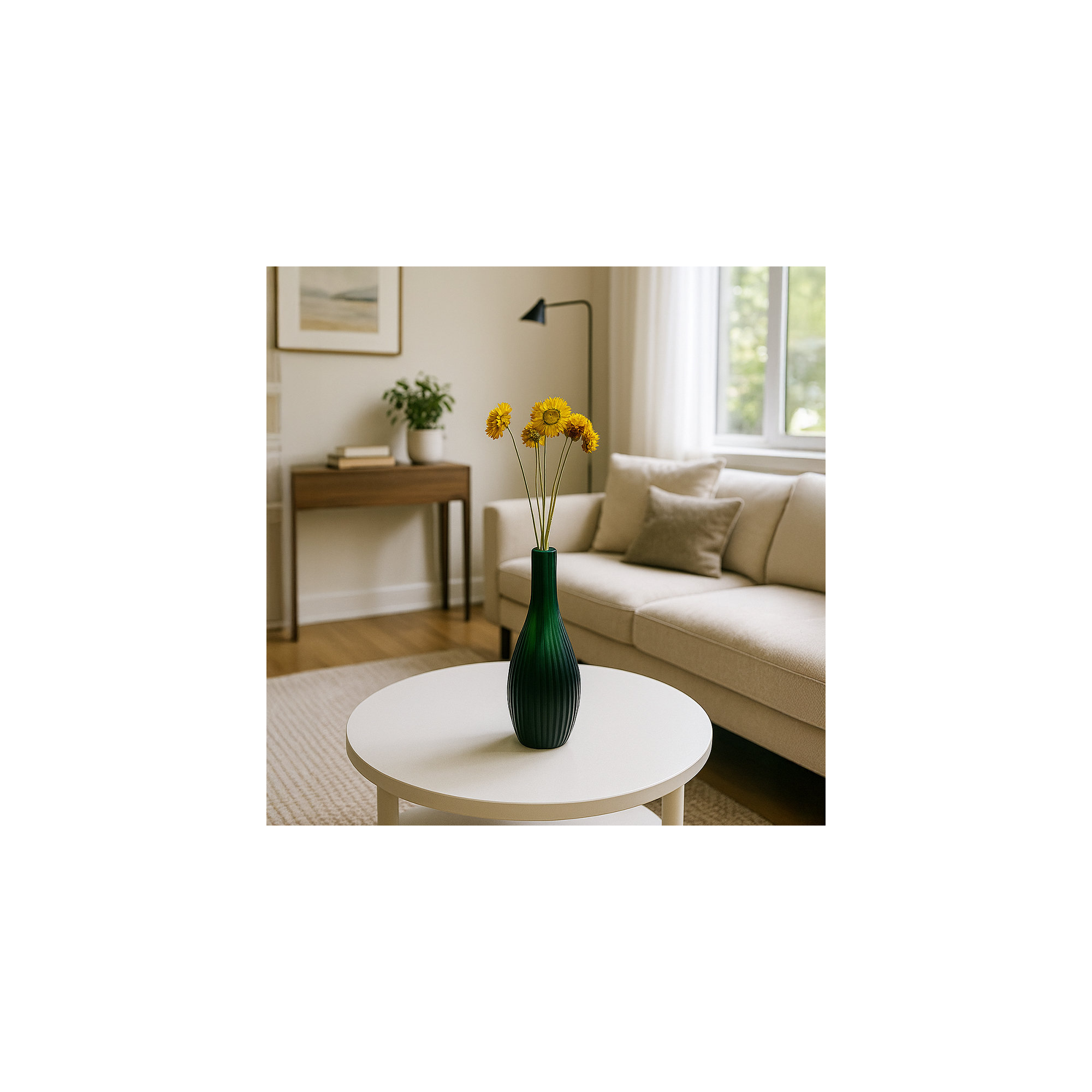 Bundle of 4 - Dried Preserved Ruby Daisy Flower in 21" in Natural, Yellow