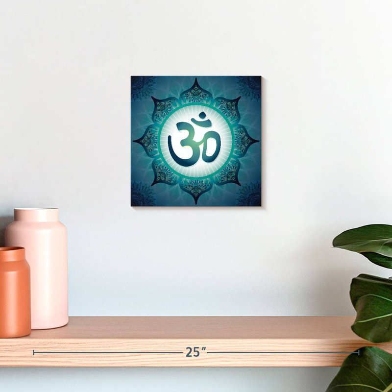 Symbole du javetta Lotus Mandala Om, H 10 po x l 10 po