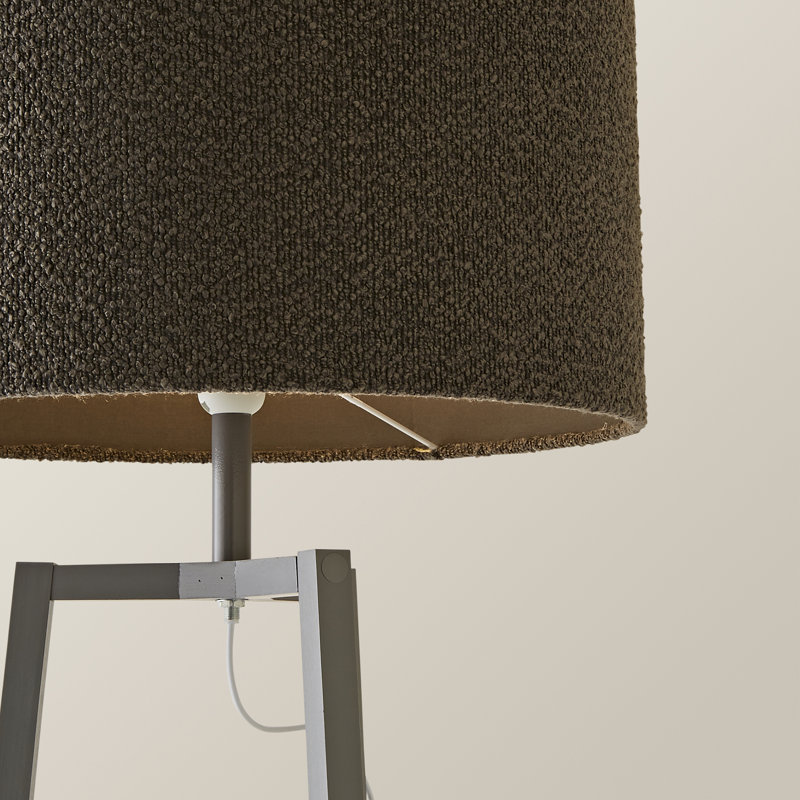 Amandip 137.5cm Tray Table Floor Lamp Set, Yes, Charcoal, Grey