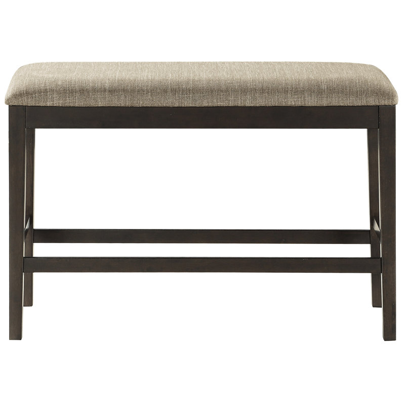 Counter Height Dining Bench In Dark Brown - Upholstered With Fabric, 39"X17" Seat, 300Lbs Capacity Finish For Fabric Padded Capacity, 17