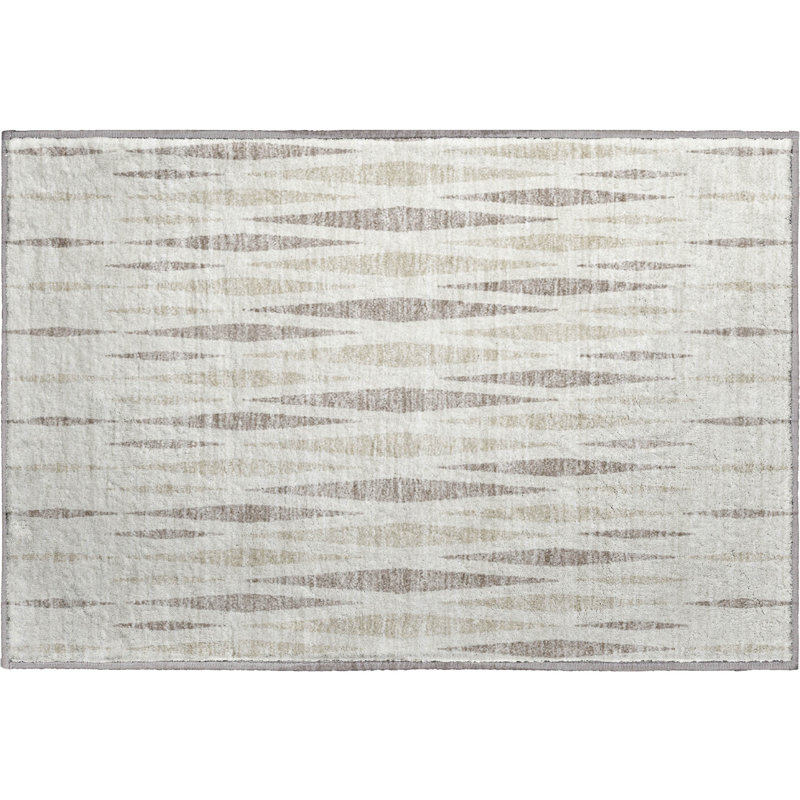 Tapis ivoire Prisco lavable à la machine de qualité supérieure, Rectangle 1 pi 8 po x 2 pi 6 po
