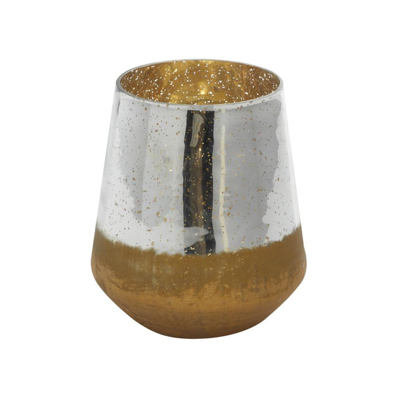 Votive contemporaine en verre, H 7 po x l 6 po x P 6 po