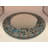 Zorigs Mosaic Mirror, Wall Art Décor – 24” Round Handcrafted Decorative Wall Mirror, Silver, Sky Blue, and Maple Brown Mosaic Tiles with Embedded Imperial Design