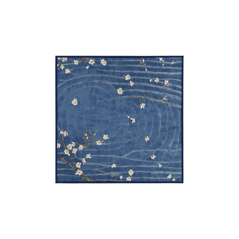 Machine Washable Gray Area Rug, Square 4'