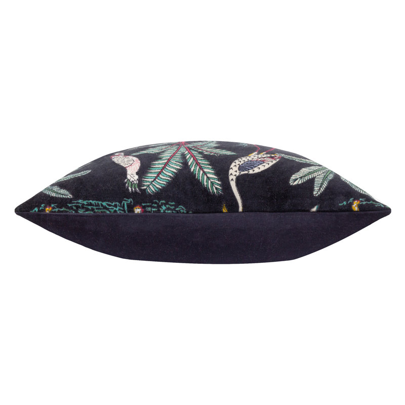 Blerton Wilds Floral Square Throw Cushion Covers, Polyester, Black