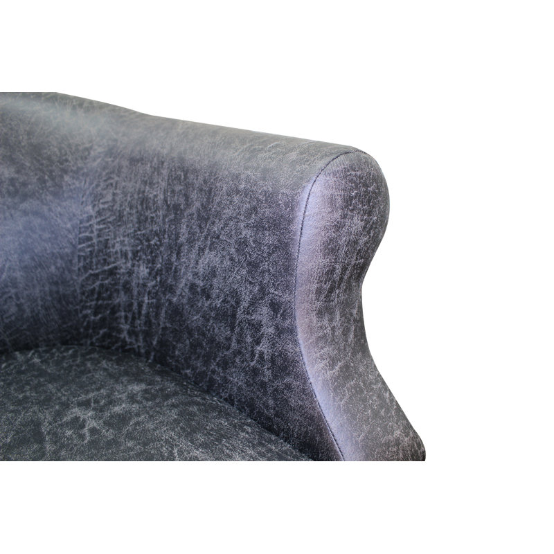 Fauteuil demi-tonneau Aguiniga, Similicuir fumée