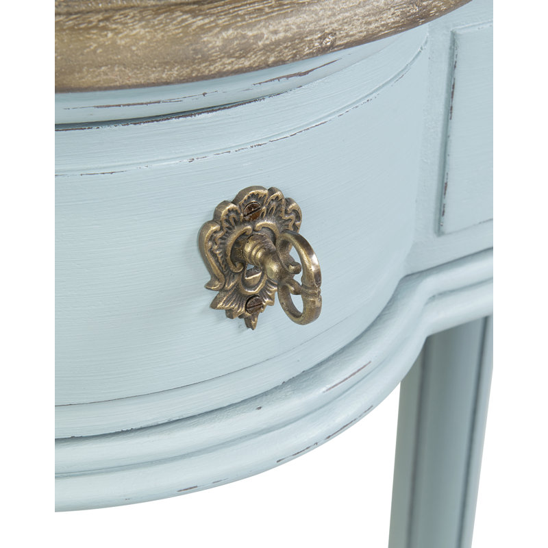 Josephine Light Blue Solid Wood 1-Drawer Console Table