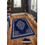 Tapis oriental bleu marine / blanc en polyester fabriqué à la machine Gomes-791383245