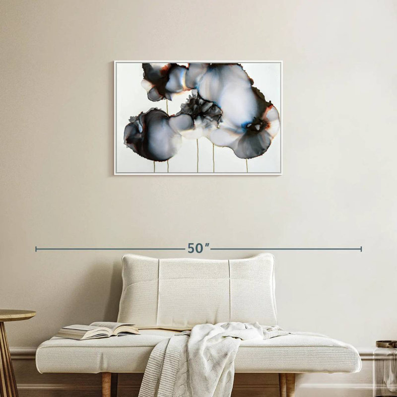 Sonnet noir I, Cadre flottant blanc, 31 po x 21 po