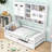 Wood Daybed with Built-In Storage Drawers, Cabinets and Shelves-865118849-865118850