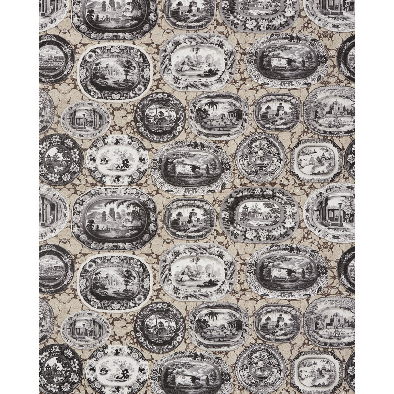 Papier peint Schumacher x Johnson Hartig Plates & Platters, Neutre