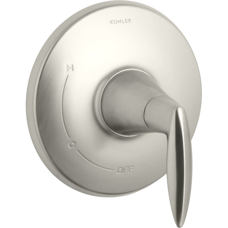 Garniture de valve Kohle Alteo Rite-Temp avec poignée levier, Nickel brossé éclatant