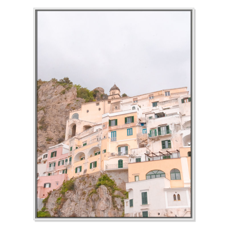 Seaside Town Print by J:L Design, White Floater, 41.5" H x 31.5" W