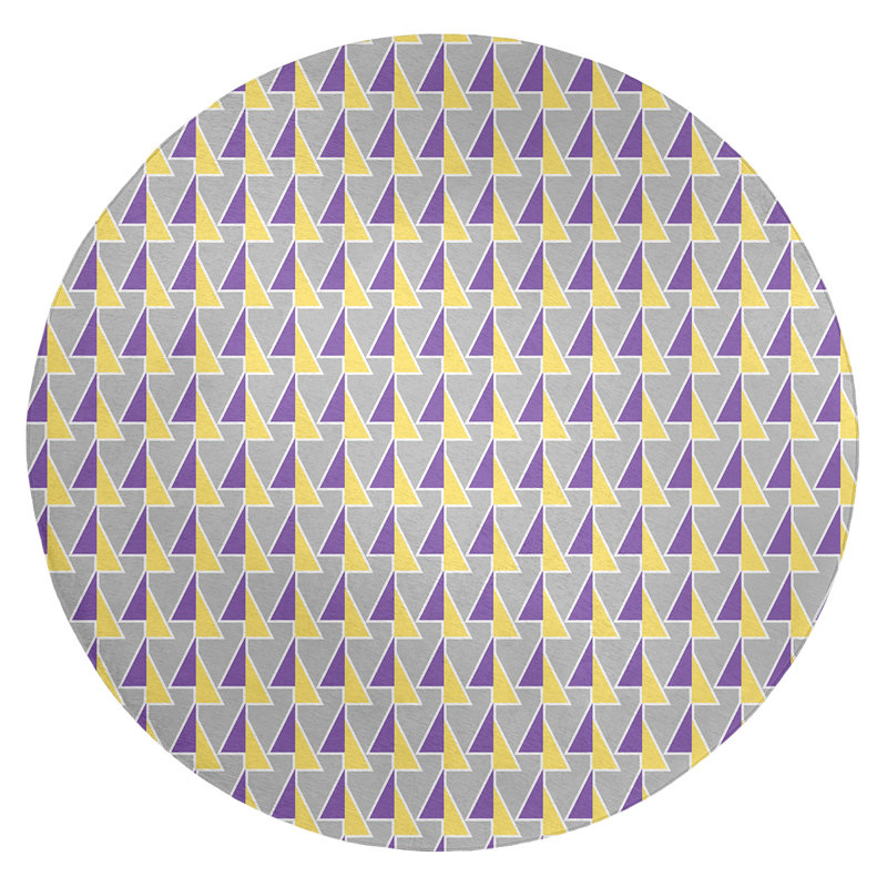 Chenille Geometric Indoor Rug, Round 5'