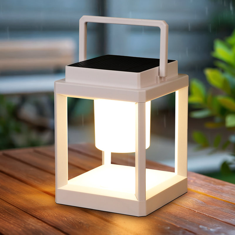 Ensemble de 1 lanterne solaire rechargeable USB à DEL pour l'extérieur, commande tactile étanche IP44 pour patio, Blanc