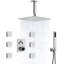 Système de douche thermostatique de plafond, ensemble de robinet de douche carré avec ensemble de pomme de douche et poignée de 12 pouces, ensemble de garniture de valve-79242910