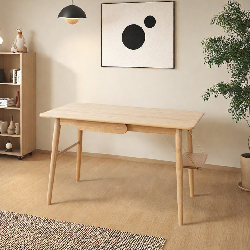 Bureau créatif et durable en bois massif, H 29,92 po x l 47,24 po x P 25,59 po, Marron clair