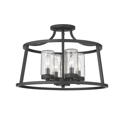 Errol 4-Light Semi-Flush Ceiling Mount Matte Black