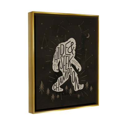 «Hide and Seek Champion Bigfoot pourtant» - cadre flottant, impression sur toile
