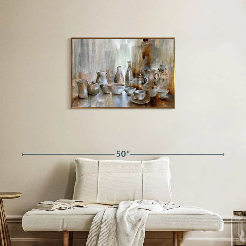 Still Life Coffee Time, Cadre flottant doré, 31 po x 21 po