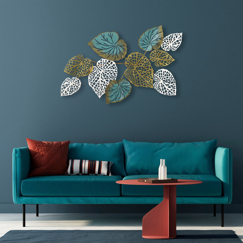 Hand-Painted Decorative Metal Wall Accessory, 50.0 x 26.4 x 2.8 inches | 100% Metal Construction, Weighs 5.0 lbs | Unique Color Variations for Personalized Decor | Perfect for Living Room, Bedroom, or Office | Eye-Catching and Durable Design