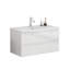 Ensemble de meuble-lavabo blanc brillant 36 po avec poignées 36 po, 2 grands tiroirs à fermeture en douceur