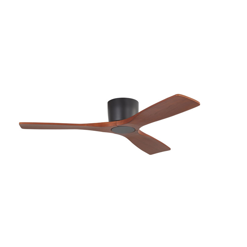 Ventilateur de plafond encastré 3 pales 48 pouces 48 pouces, Noir, Noyer